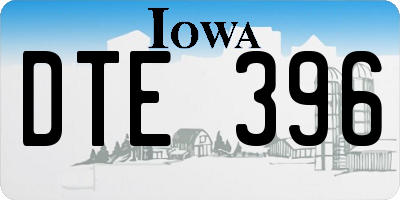 IA license plate DTE396