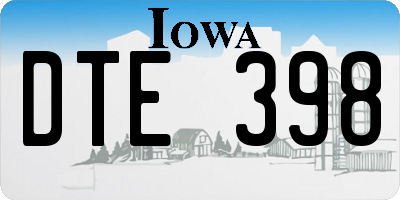 IA license plate DTE398