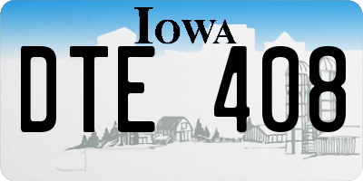 IA license plate DTE408