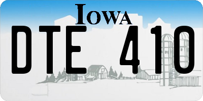IA license plate DTE410