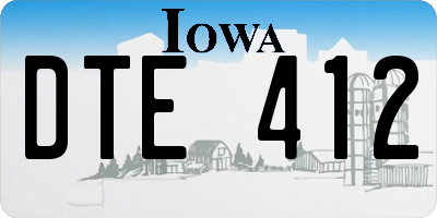 IA license plate DTE412