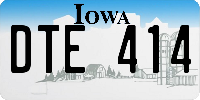 IA license plate DTE414