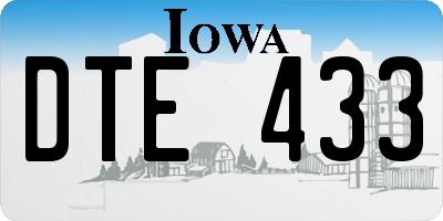 IA license plate DTE433