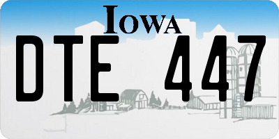 IA license plate DTE447