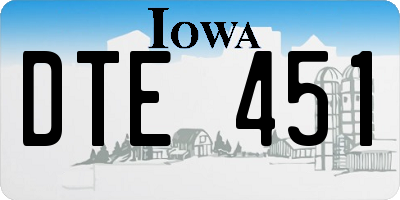 IA license plate DTE451