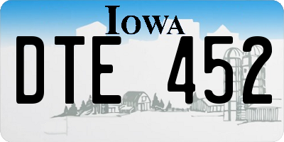 IA license plate DTE452