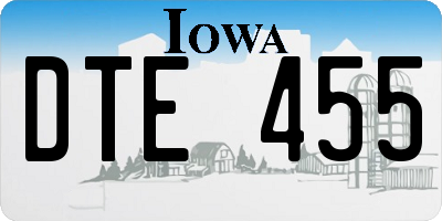 IA license plate DTE455