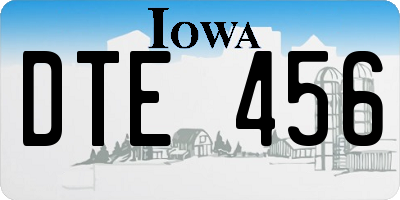 IA license plate DTE456