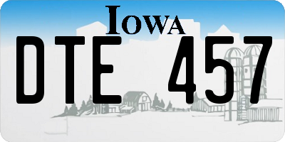 IA license plate DTE457