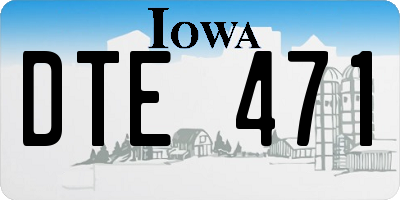 IA license plate DTE471