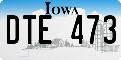 IA license plate DTE473