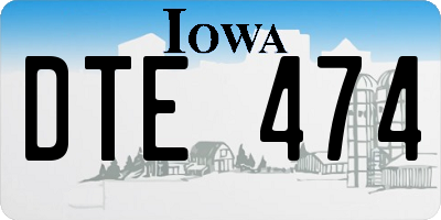 IA license plate DTE474