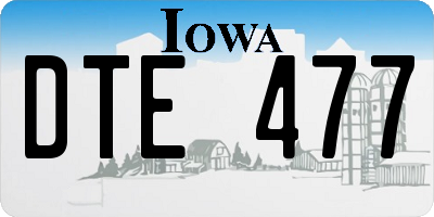 IA license plate DTE477