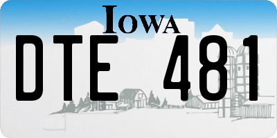 IA license plate DTE481