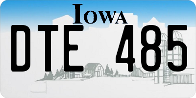 IA license plate DTE485