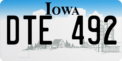 IA license plate DTE492