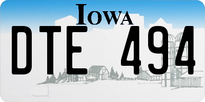 IA license plate DTE494