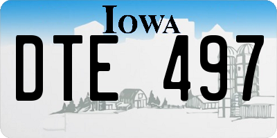 IA license plate DTE497
