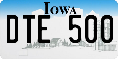 IA license plate DTE500