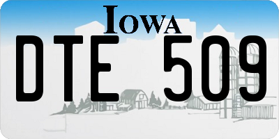 IA license plate DTE509