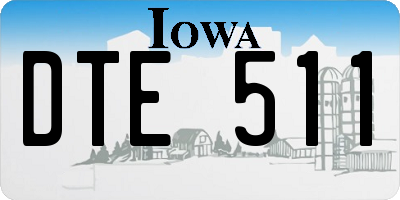 IA license plate DTE511