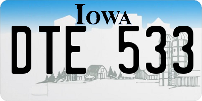 IA license plate DTE533