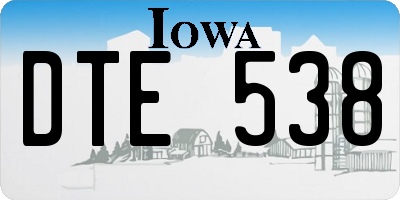 IA license plate DTE538