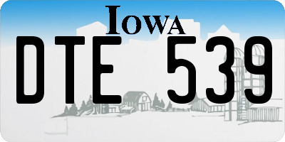 IA license plate DTE539