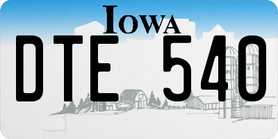 IA license plate DTE540