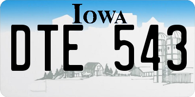 IA license plate DTE543