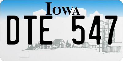IA license plate DTE547