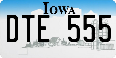 IA license plate DTE555