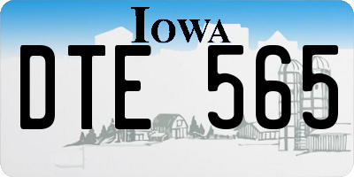 IA license plate DTE565