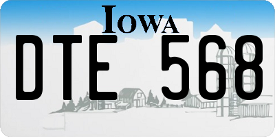 IA license plate DTE568