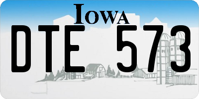 IA license plate DTE573