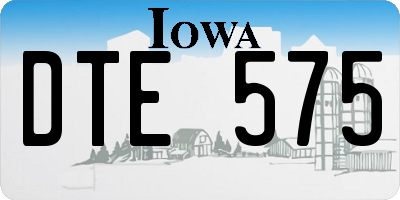 IA license plate DTE575