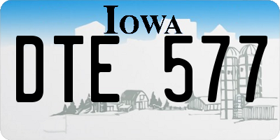 IA license plate DTE577