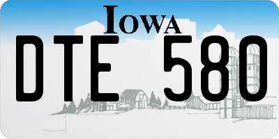 IA license plate DTE580