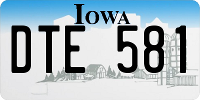 IA license plate DTE581