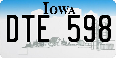IA license plate DTE598