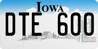 IA license plate DTE600