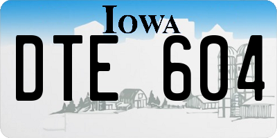 IA license plate DTE604