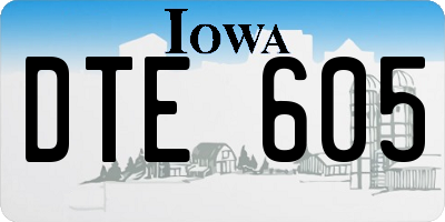 IA license plate DTE605