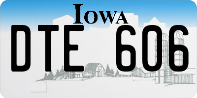 IA license plate DTE606