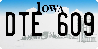 IA license plate DTE609