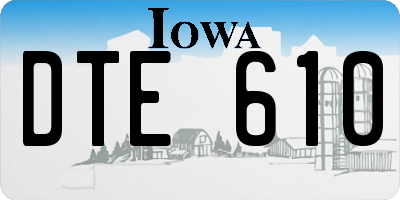 IA license plate DTE610