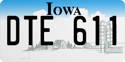 IA license plate DTE611