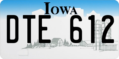 IA license plate DTE612