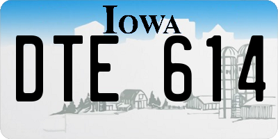 IA license plate DTE614