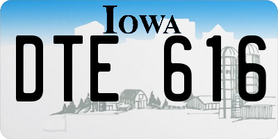 IA license plate DTE616